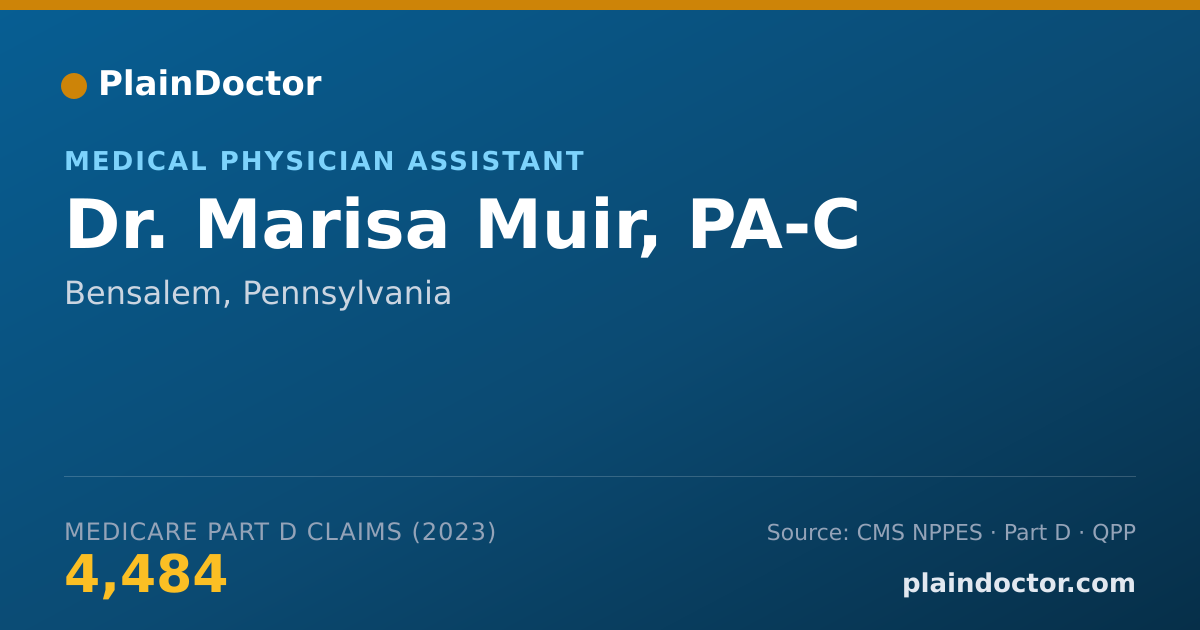 Shareable card for Marisa Muir, PA-C - Medical Physician Assistant, Bensalem, PA