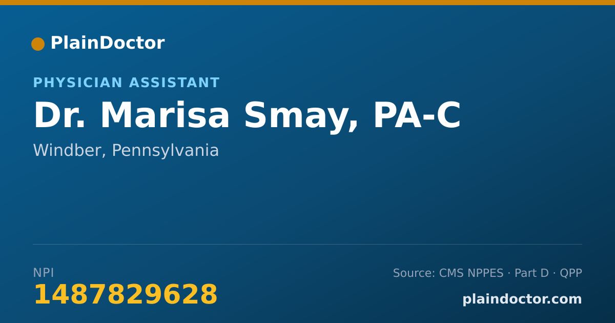 Shareable card for Marisa Smay, PA-C - Physician Assistant, Windber, PA