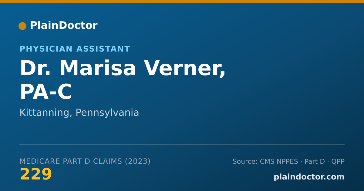 Shareable card for Marisa Verner, PA-C - Physician Assistant, Kittanning, PA
