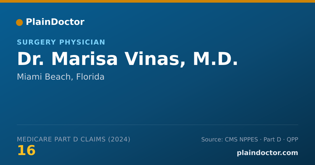 Shareable card for Marisa Vinas, M.D. - Surgery Physician, Miami Beach, FL