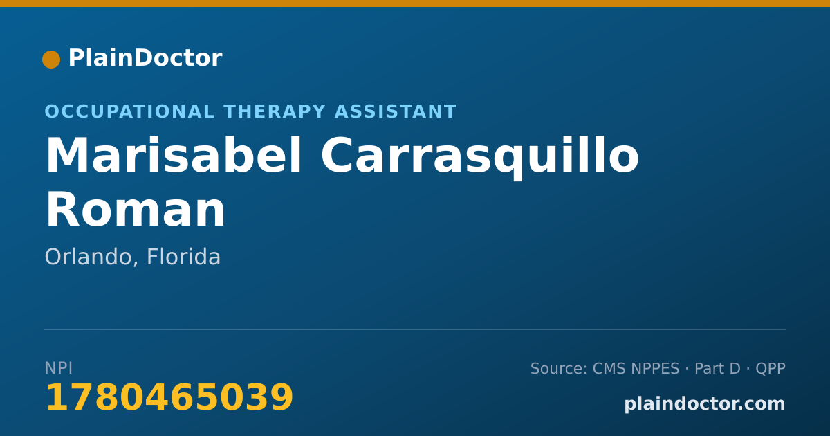 Shareable card for Marisabel Carrasquillo Roman - Occupational Therapy Assistant, Orlando, FL