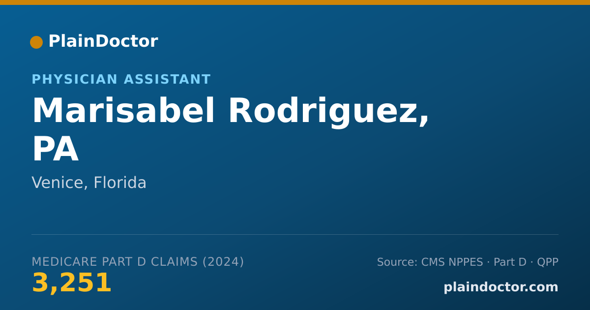 Shareable card for Marisabel Rodriguez, PA - Physician Assistant, Venice, FL