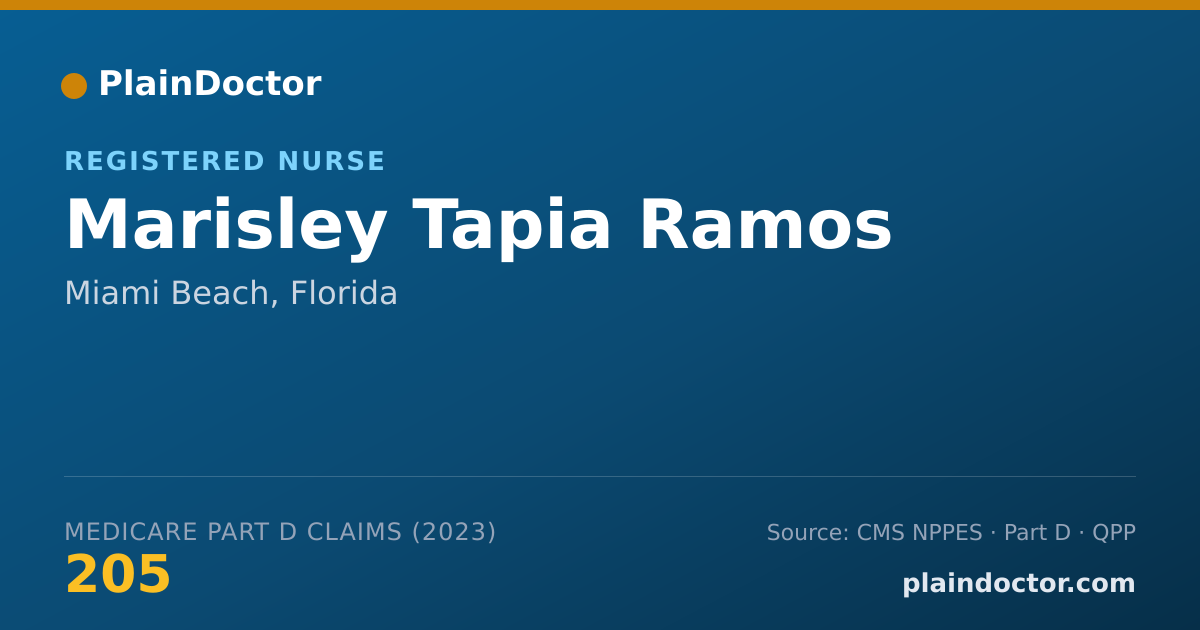 Shareable card for Marisley Tapia Ramos - Registered Nurse, Miami Beach, FL