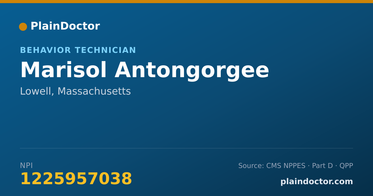 Shareable card for Marisol Antongorgee - Behavior Technician, Lowell, MA