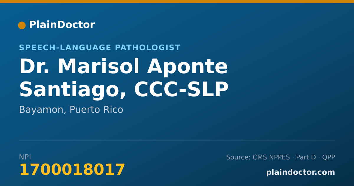 Shareable card for Marisol Aponte Santiago, CCC-SLP - Speech-Language Pathologist, Bayamon, PR