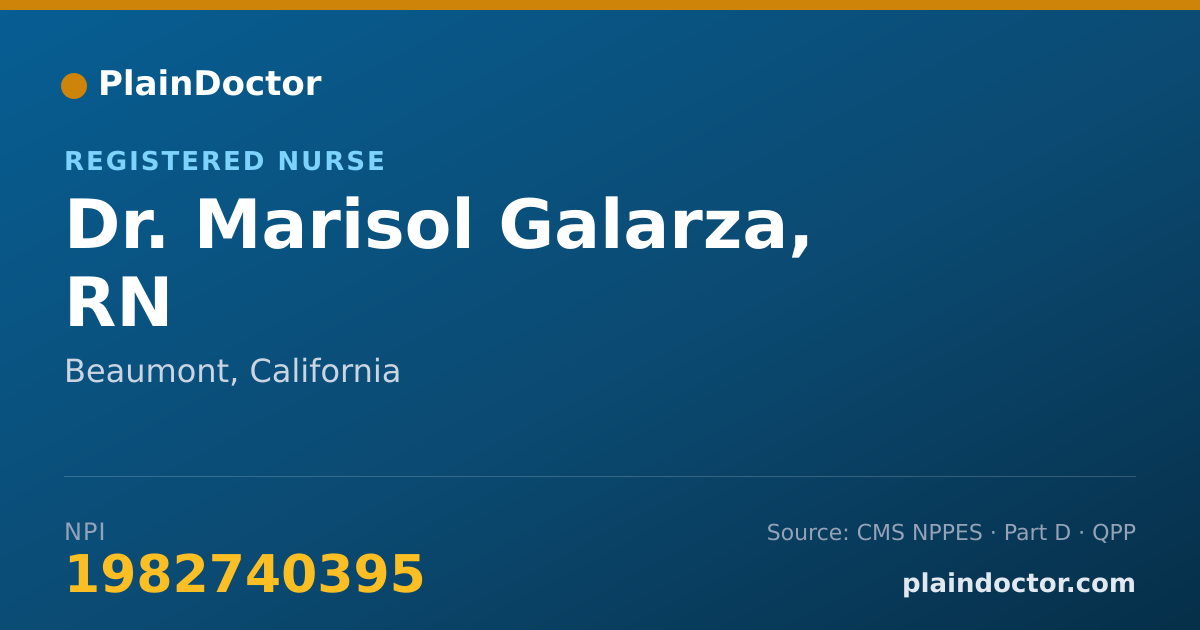 Shareable card for Marisol Galarza, RN - Registered Nurse, Beaumont, CA
