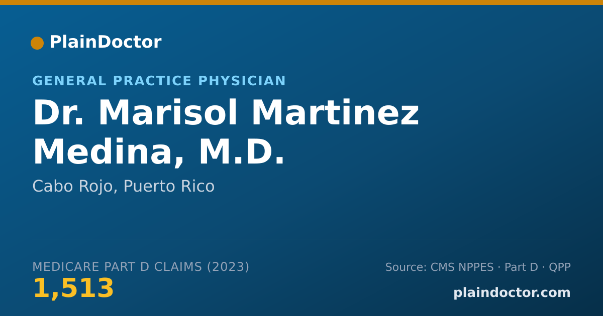 Shareable card for Marisol Martinez Medina, M.D. - General Practice Physician, Cabo Rojo, PR