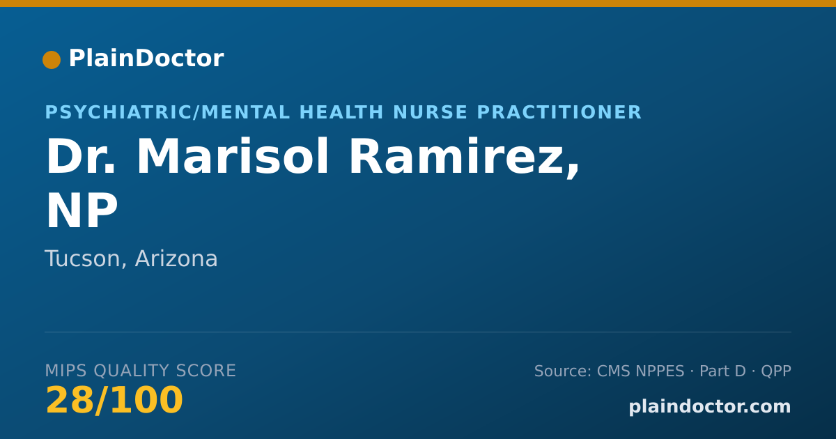Shareable card for Marisol Ramirez, NP - Psychiatric/Mental Health Nurse Practitioner, Tucson, AZ