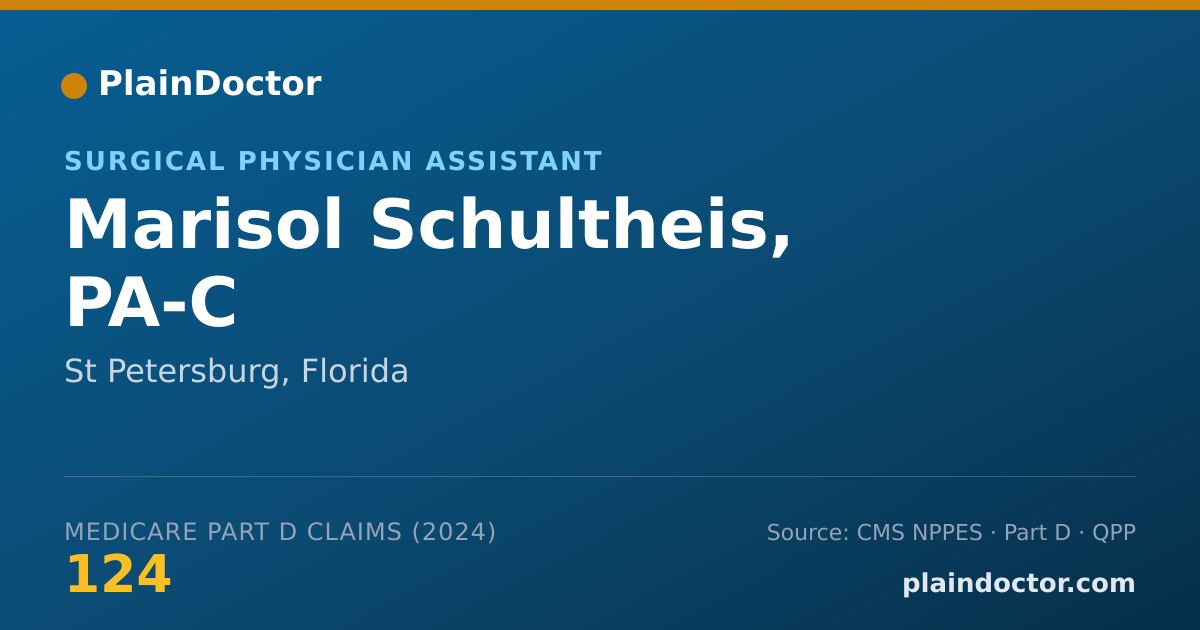 Shareable card for Marisol Schultheis, PA-C - Surgical Physician Assistant, St Petersburg, FL