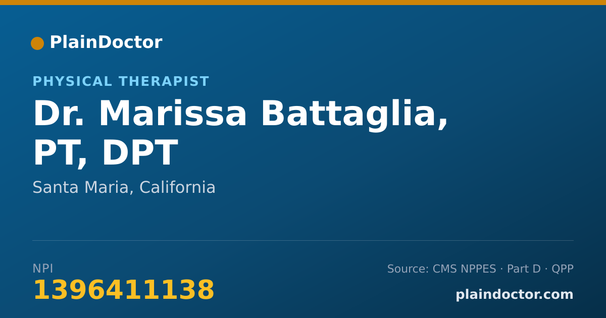 Shareable card for Marissa Battaglia, PT, DPT - Physical Therapist, Santa Maria, CA