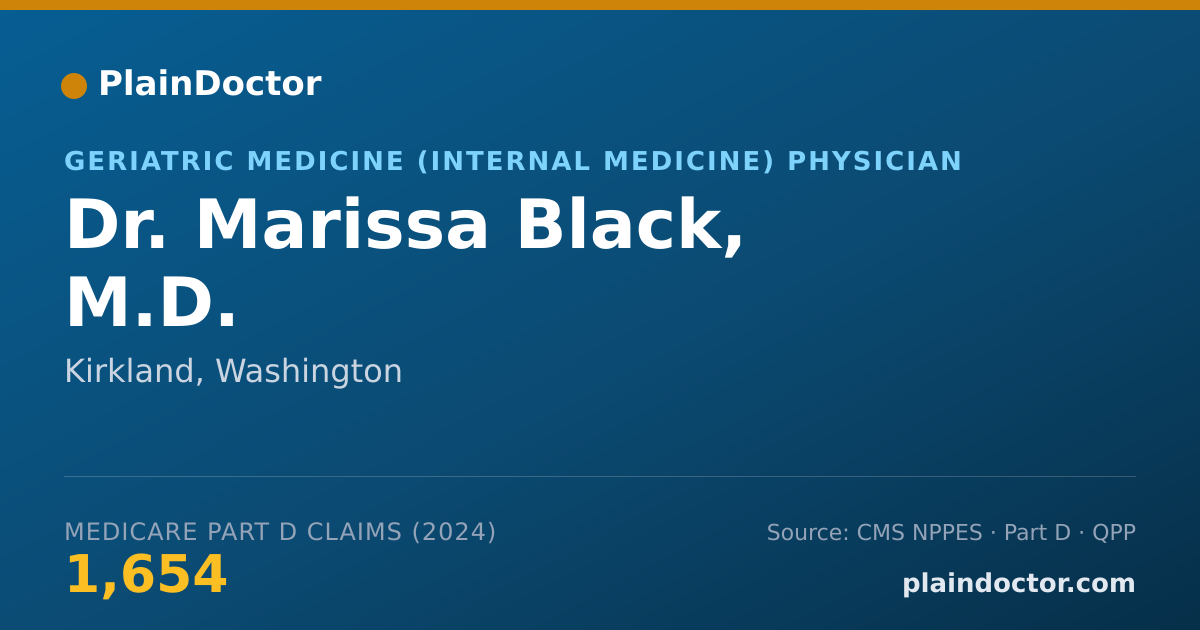 Shareable card for Marissa Black, M.D. - Geriatric Medicine (Internal Medicine) Physician, Kirkland, WA