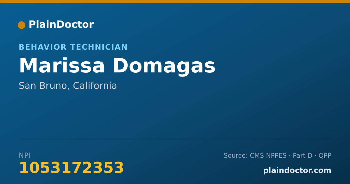 Shareable card for Marissa Domagas - Behavior Technician, San Bruno, CA