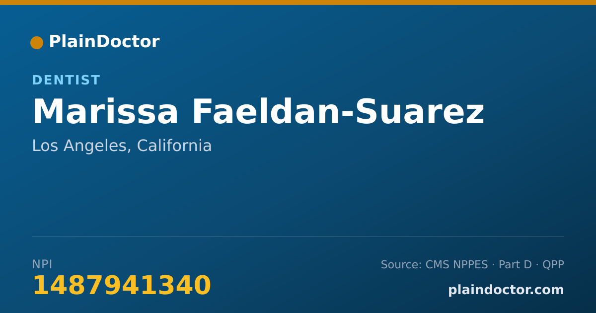 Shareable card for Marissa Faeldan-Suarez - Dentist, Los Angeles, CA