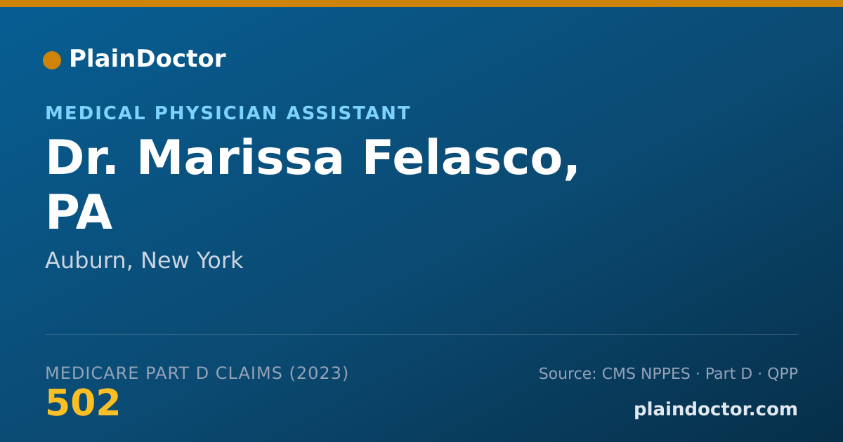 Shareable card for Marissa Felasco, PA - Medical Physician Assistant, Auburn, NY