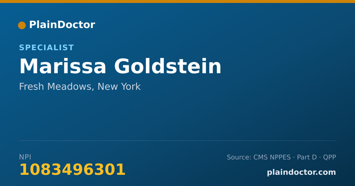 Shareable card for Marissa Goldstein - Specialist, Fresh Meadows, NY