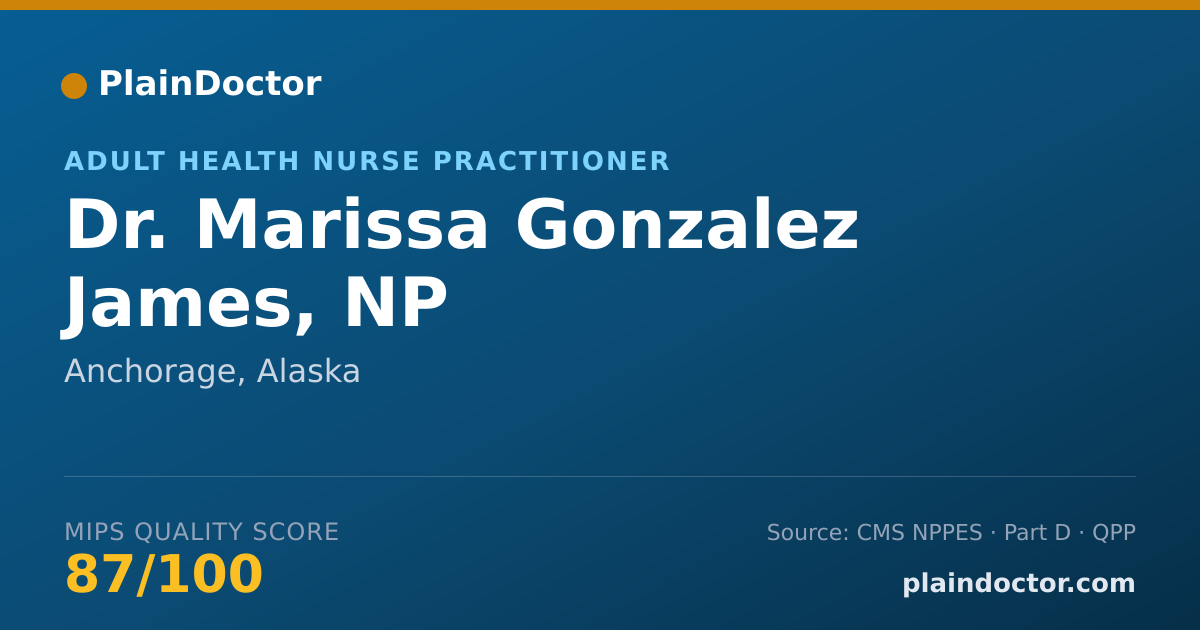Shareable card for Marissa Gonzalez James, NP - Adult Health Nurse Practitioner, Anchorage, AK