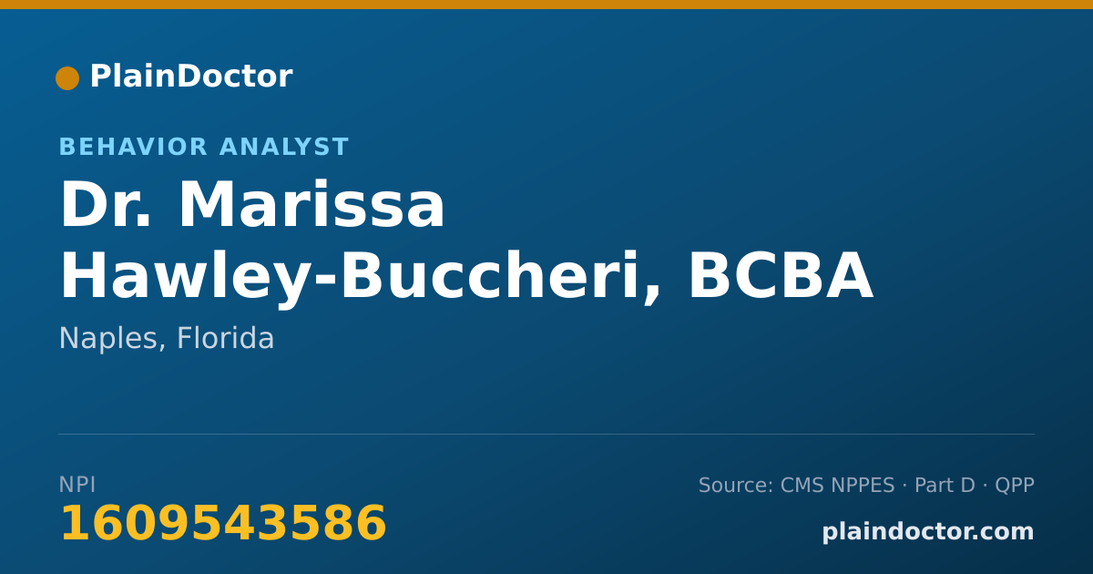 Shareable card for Marissa Hawley-Buccheri, BCBA - Behavior Analyst, Naples, FL