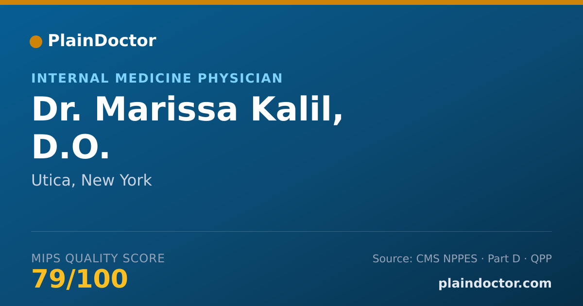 Shareable card for Marissa Kalil, D.O. - Internal Medicine Physician, Utica, NY