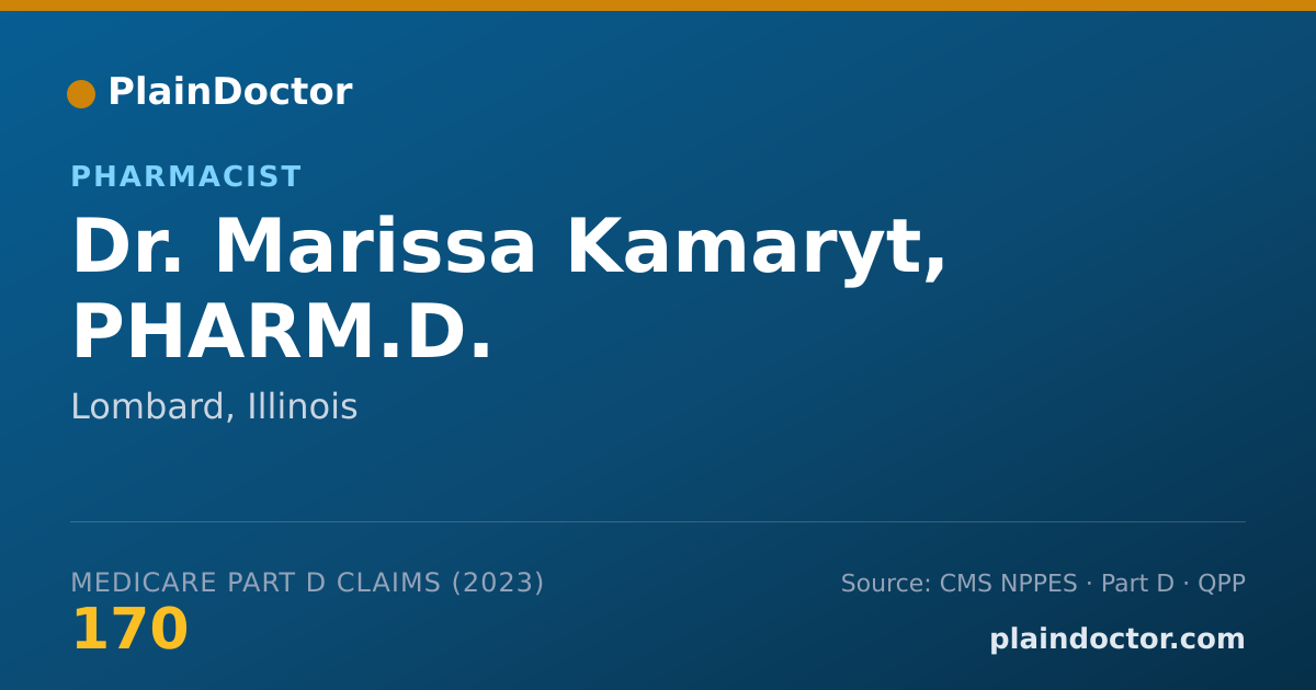 Shareable card for Marissa Kamaryt, PHARM.D. - Pharmacist, Lombard, IL