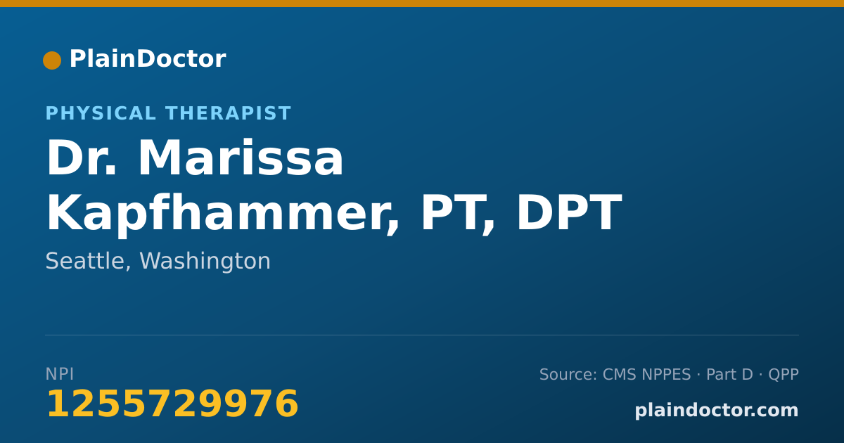 Shareable card for Marissa Kapfhammer, PT, DPT - Physical Therapist, Seattle, WA