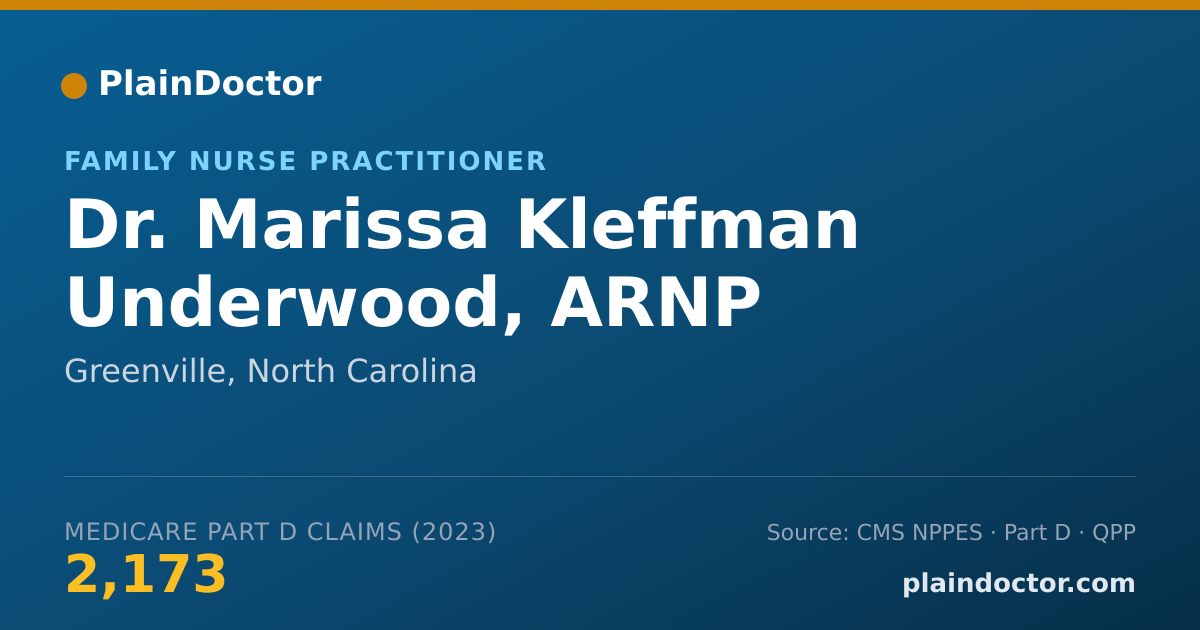 Shareable card for Marissa Kleffman Underwood, ARNP - Family Nurse Practitioner, Greenville, NC