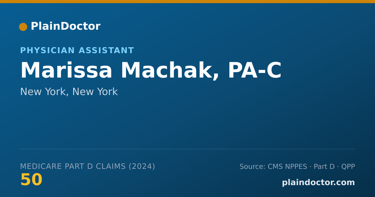 Shareable card for Marissa Machak, PA-C - Physician Assistant, New York, NY