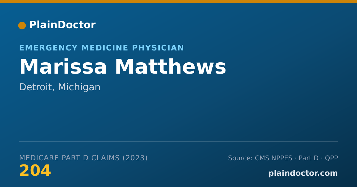 Shareable card for Marissa Matthews - Emergency Medicine Physician, Detroit, MI