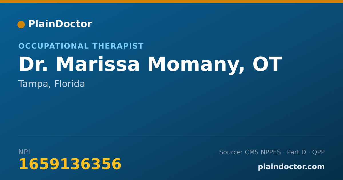 Shareable card for Marissa Momany, OT - Occupational Therapist, Tampa, FL
