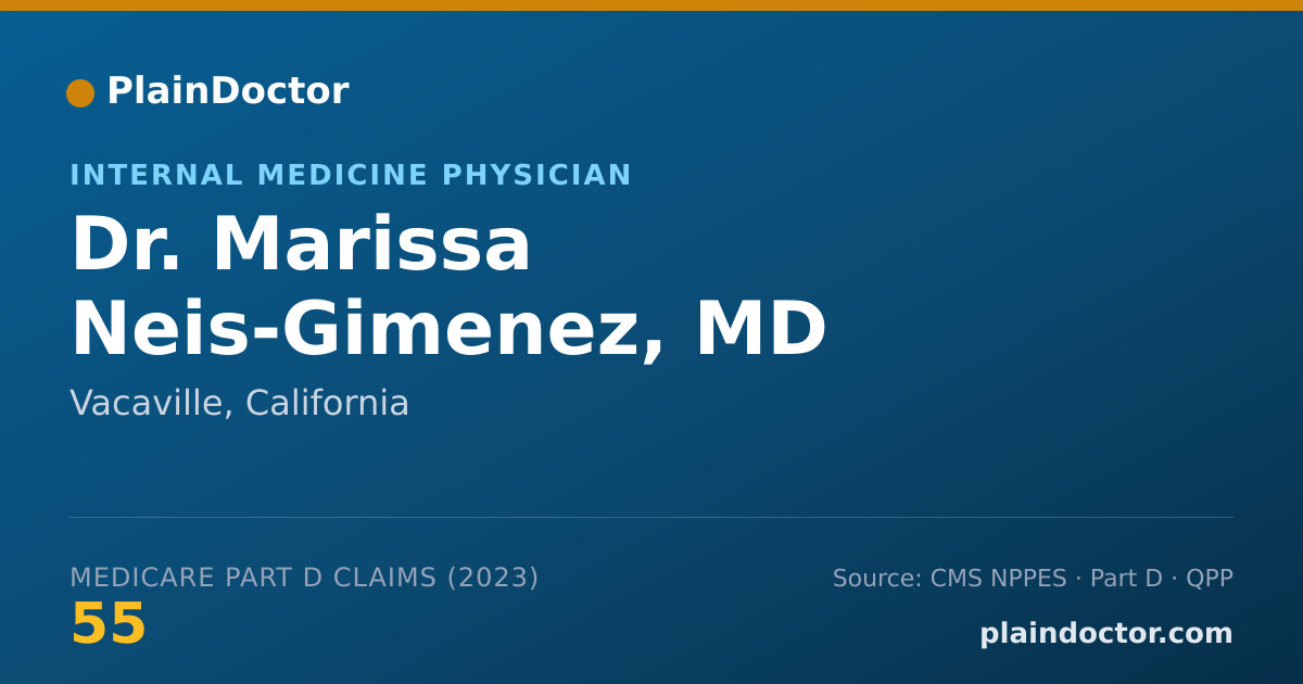 Shareable card for Marissa Neis-Gimenez, MD - Internal Medicine Physician, Vacaville, CA
