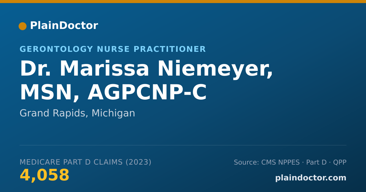 Shareable card for Marissa Niemeyer, MSN, AGPCNP-C - Gerontology Nurse Practitioner, Grand Rapids, MI