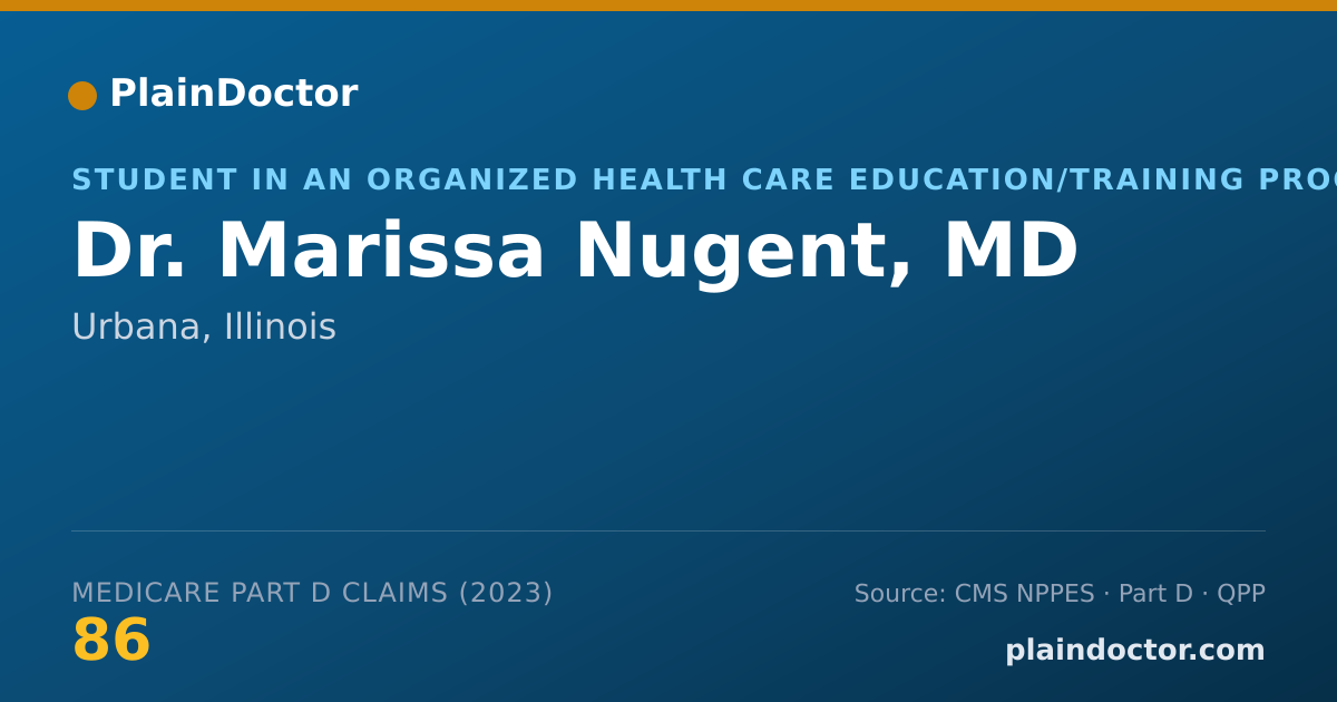 Shareable card for Marissa Nugent, MD - Student in an Organized Health Care Education/Training Program, Urbana, IL