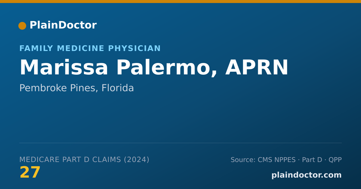 Shareable card for Marissa Palermo, APRN - Family Medicine Physician, Pembroke Pines, FL