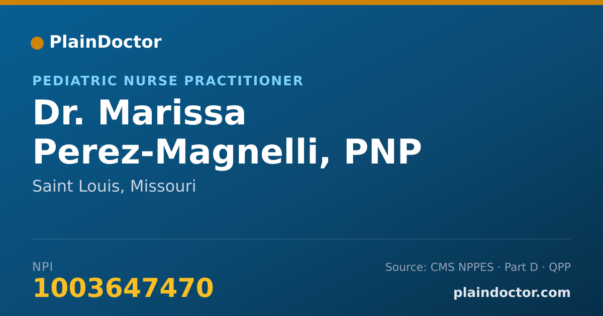 Shareable card for Marissa Perez-Magnelli, PNP - Pediatric Nurse Practitioner, Saint Louis, MO