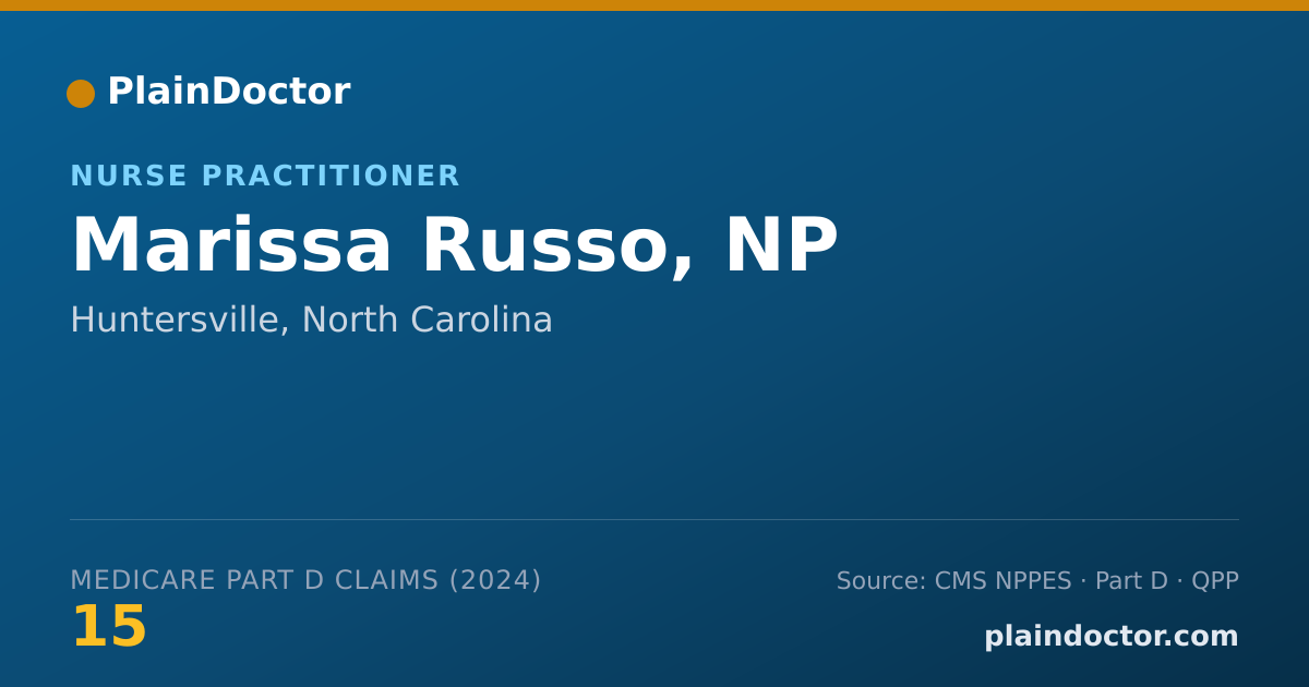 Shareable card for Marissa Russo, NP - Nurse Practitioner, Huntersville, NC