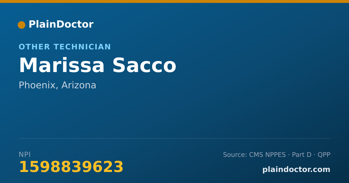 Shareable card for Marissa Sacco - Other Technician, Phoenix, AZ