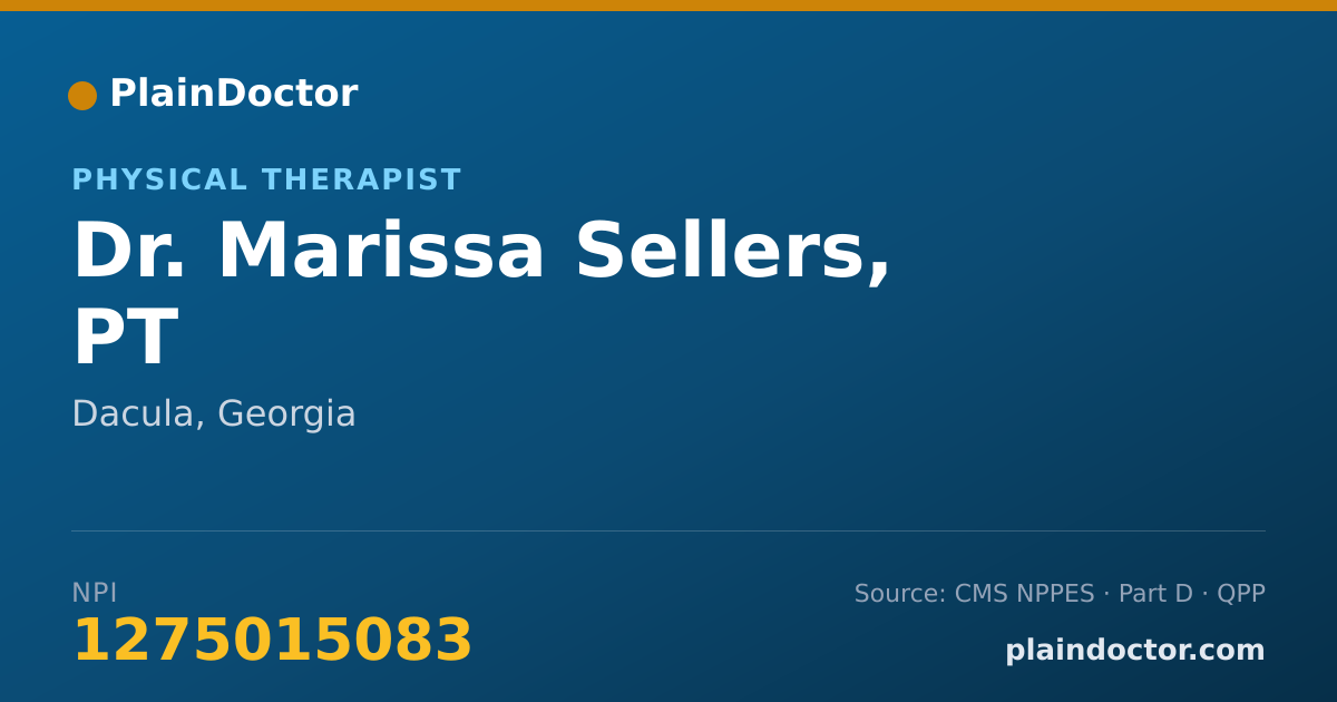 Shareable card for Marissa Sellers, PT - Physical Therapist, Dacula, GA