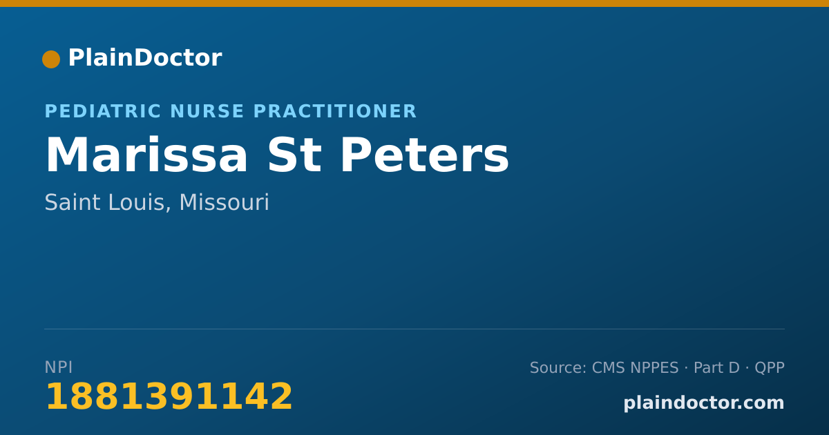 Shareable card for Marissa St Peters - Pediatric Nurse Practitioner, Saint Louis, MO