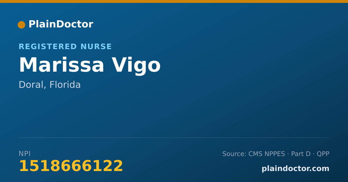 Shareable card for Marissa Vigo - Registered Nurse, Doral, FL