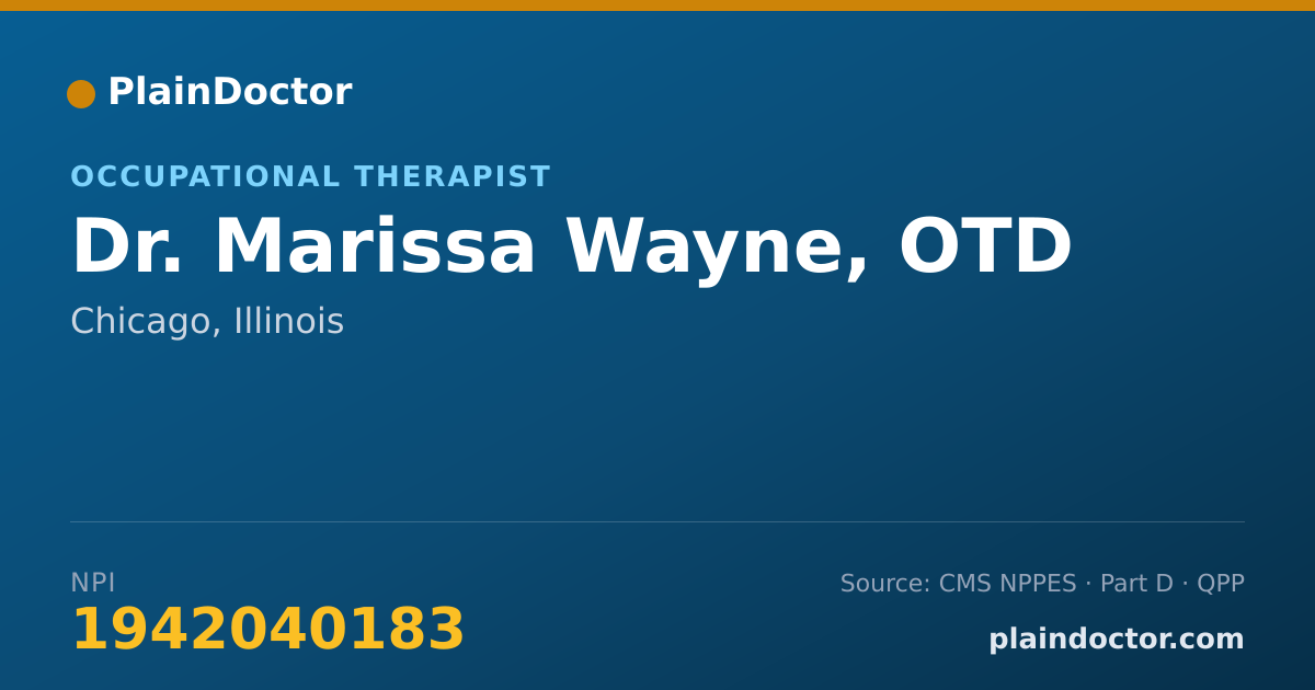 Shareable card for Marissa Wayne, OTD - Occupational Therapist, Chicago, IL