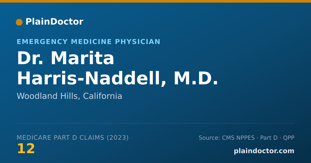 Shareable card for Marita Harris-Naddell, M.D. - Emergency Medicine Physician, Woodland Hills, CA