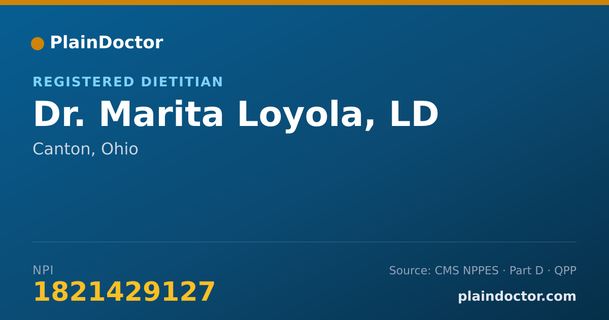 Shareable card for Marita Loyola, LD - Registered Dietitian, Canton, OH