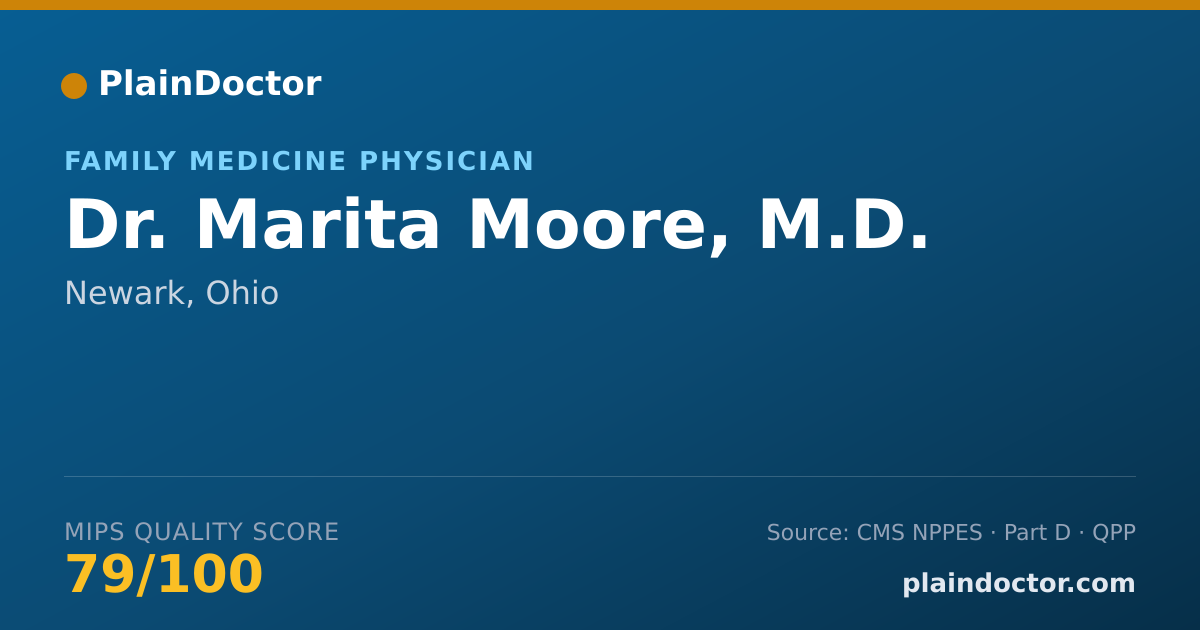 Shareable card for Marita Moore, M.D. - Family Medicine Physician, Newark, OH