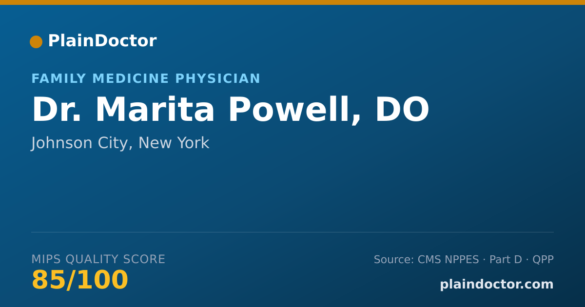 Shareable card for Marita Powell, DO - Family Medicine Physician, Johnson City, NY