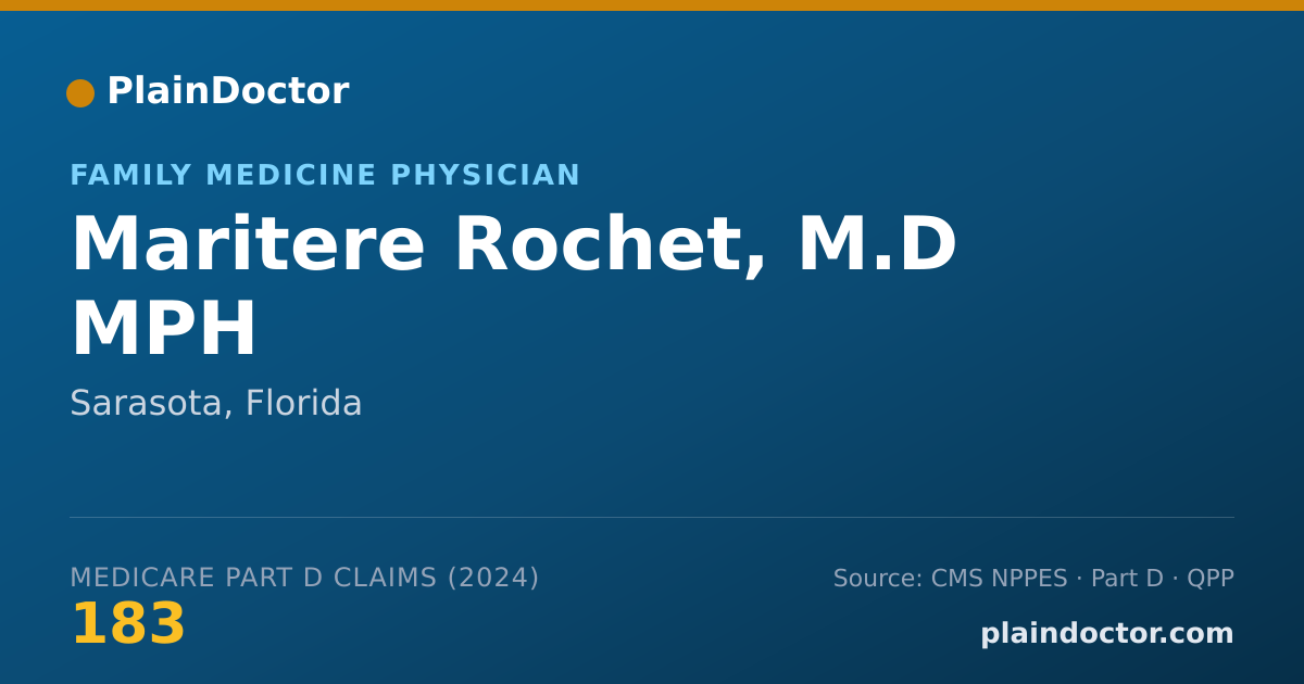Shareable card for Maritere Rochet, M.D MPH - Family Medicine Physician, Sarasota, FL