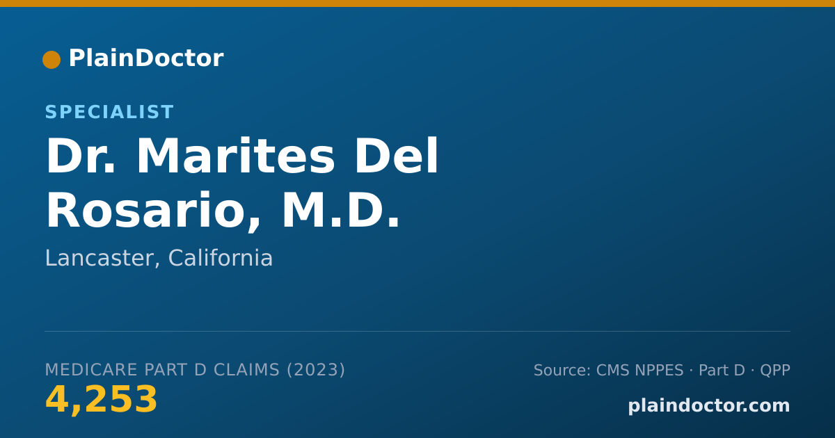 Shareable card for Marites Del Rosario, M.D. - Specialist, Lancaster, CA