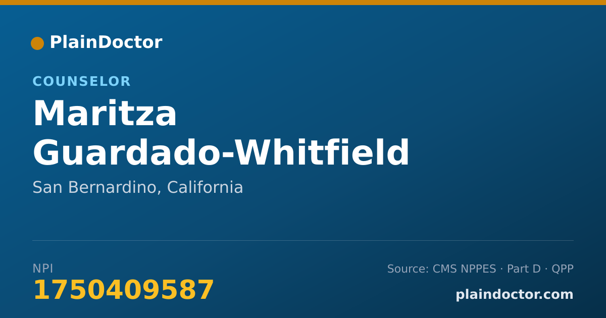 Shareable card for Maritza Guardado-Whitfield - Counselor, San Bernardino, CA