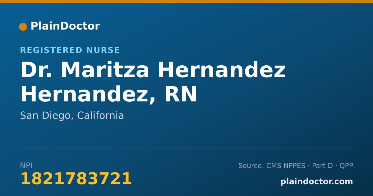 Shareable card for Maritza Hernandez Hernandez, RN - Registered Nurse, San Diego, CA