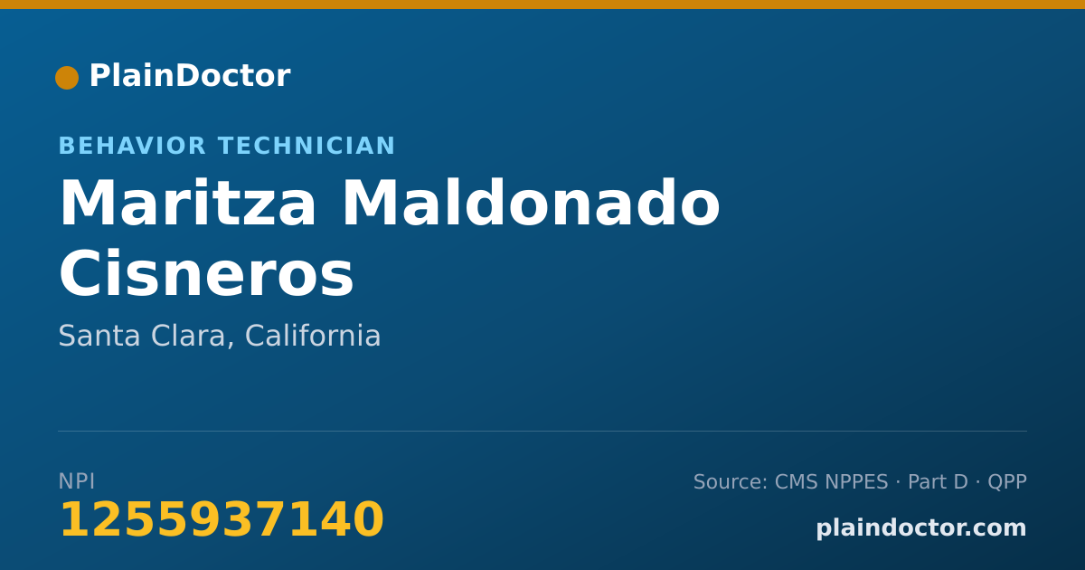Shareable card for Maritza Maldonado Cisneros - Behavior Technician, Santa Clara, CA