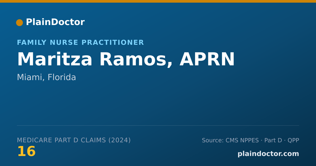 Shareable card for Maritza Ramos, APRN - Family Nurse Practitioner, Miami, FL