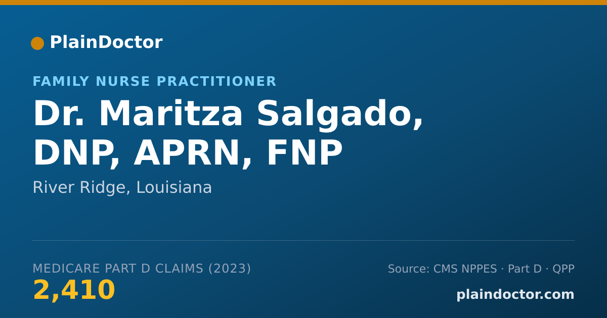 Shareable card for Maritza Salgado, DNP, APRN, FNP - Family Nurse Practitioner, River Ridge, LA